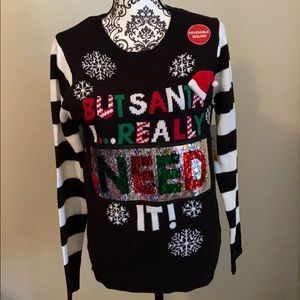 NWT Christmas sweater ~ Reversible sequins